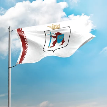 Bayrağı Mari El Cumhuriyeti 3 * 5FT 90 * 150CM Bayrakları Federal Konular Rusya özel logo Dekor Afiş Polyester UV Direnci