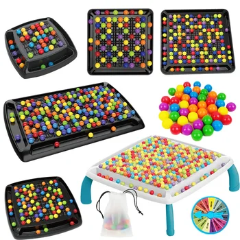 Gökkuşağı Topu Eşleşen Oyuncaklar Renkli Eğlenceli Bulmaca Satranç Tahtası Oyunu Renkli Boncuklar İle Akıllı Beyin Oyunu eğitici oyuncak