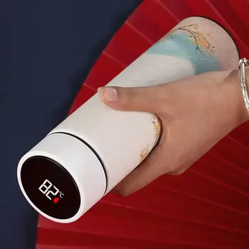 Akıllı Çelik Bardak Sıcaklık Göstergesi Su Şişesi İle Lcd Ekran Su Geçirmez Hediye Fincan termos kupa