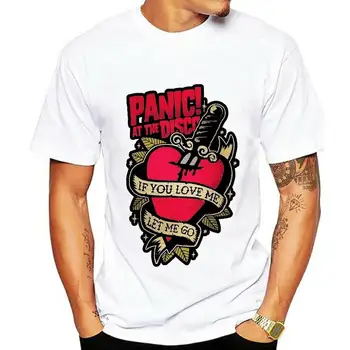 Panik! disko PATD Kalp Logosu Siyah T Shirt Boyutu Unisex Erkekler Kadınlar