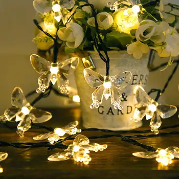 10/20 LED kelebek ışık dize Led peri ışık pil 1.5/3m çocuk odası dekor için düğün parti ev perde dekorasyonu