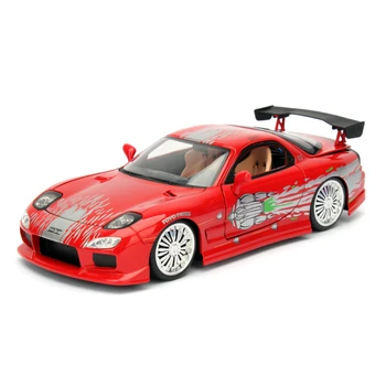 1: 24 Mazda RX7 alaşım araba modeli yüksek simülasyon ralli yarış spor araba oyuncak sürgülü fonksiyonu araba modeli J27