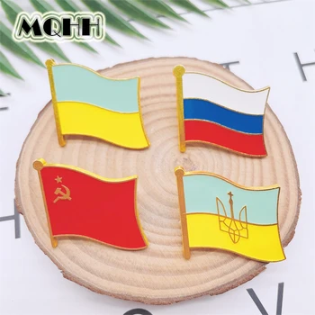Yaratıcı Zafer Afiş Emaye Pimleri Rusya Ukrayna Bayrağı Alaşım Broş Rozeti Kişilik Aksesuarları moda takı Hediyeler