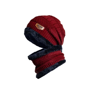 2 adet Şapka Eşarp Kombinasyonu kadın Kap Kış Şapka erkek beyzbol şapkası Kadife Yastıklı Önlük Rüzgar Geçirmez Ve Sıcak Açık kova şapka