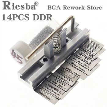 14 adet / grup tam set BGA Reballing Stencil adanmış kiti DDR DDR2 DDR2-2 DDR2-3 DDR3-2 DDR3-3 DDR3-4 DDR5