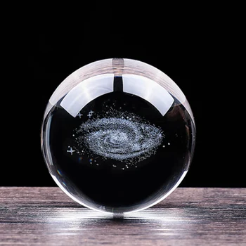 Yaratıcı Kristal Cam Topu 3DLaser İnnercarving Topu Astronomi Hediye Masası Ev Dekorasyon Fotoğraf Film Sahne Doğum günü Hediye