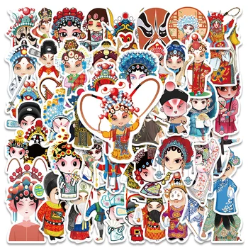 10/50 ADET Karikatür Geleneksel Çin Pekin Operası Yüz Maskesi Sticker Çıkartmaları Çocuk Bavul Karalama Defteri Telefon Dizüstü Bisiklet Sticker