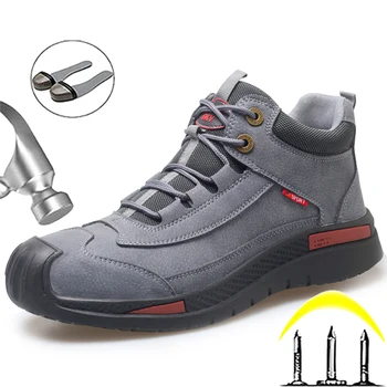 Koruma ayakkabıları iş çizmeleri Erkekler Anti-haşlanma Güvenlik Ayakkabıları Çelik Burunlu İş Sneakers Yıkılmaz Ayakkabı Delinmez Ayakkabı Botları