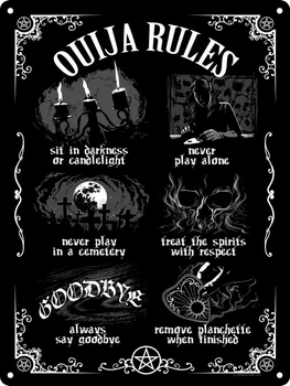 Ouija Kurulu Kuralları Tabela Plak Kehanet Demir Poster Kulübü Vintage Metal Burcu Duvar Dekor Augur Dekoratif Levha