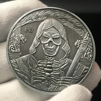 Grim Reaper Kafatası Mücadelesi Coin Yortusu Korku Paraları Koleksiyonu Soul Reaper Hatıra Hatıra Sikke Koleksiyon Hediye