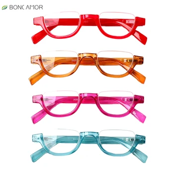 Boncamor 4 Paket yarım çerçeve mavi ışık engelleme okuma gözlüğü erkekler ve kadınlar için Anti-yorgunluk HD bilgisayar gözlük
