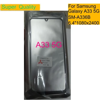 10 Adet / grup Samsung Galaxy A33 5G A336 Dokunmatik Ekran Ön Dış Cam Panel LCD lens camı OCA Tutkal İle
