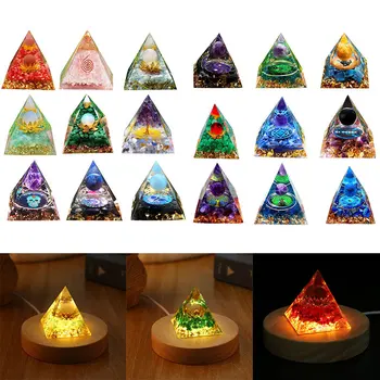 Yeni Doğal Göz orgonit piramidi Şifa Kristal Enerji Jeneratörü Reiki Çakra Çarpan Orgon Ametist Meditasyon Taş