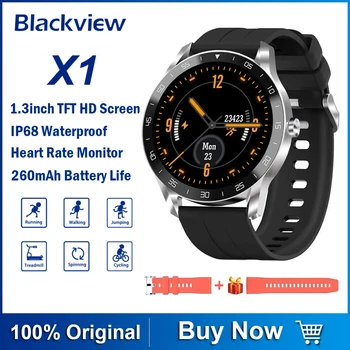 Blackview X1 Akıllı İzle 5ATM Su Geçirmez Kalp Hızı Spor Saat Uyku Monitör Ücretsiz Kargo Xiaomi Huawei IOS Telefon için