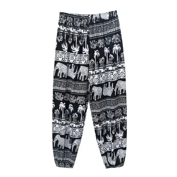 Çocuklar Yaz günlük pantolon Kız Erkek Vintage Boho Baskılı Spor Bloomers harem pantolon Plaj Yoga Pilates Ev Günlük Giyim