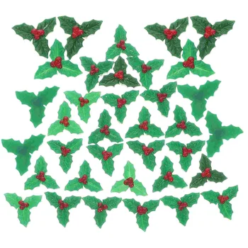 Holly Noel Berry Meyveleri yapay Yapraklar Reçine Seçtikleri Dekorasyon Estetik Dekor Odası Yeşil Dalları Kaynaklanıyor Noel Çiçek