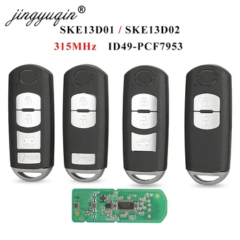 jingyuqin 315MHz ID49 Çip SKE13D-01 SKE13D02 2/3/4BTN Akıllı Uzaktan Anahtar Fob Mazda 3 6 için MX - 5 Miata 2013-2019 Mitsubishi Sistemi