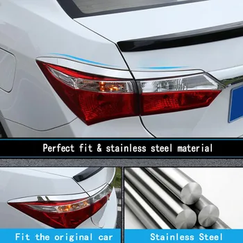 Araba Styling Arka Kuyruk arka ışık lamba çerçevesi Sopa Paslanmaz Çelik Kapak Trim Paneli 4 adet Toyota Corolla Altis 2014 Için 2015 2016