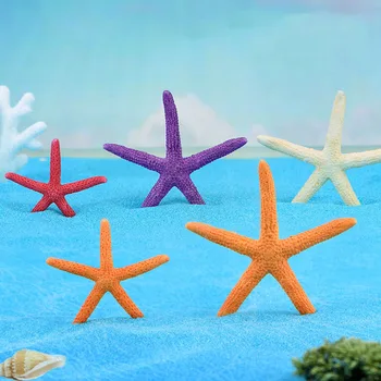 12 ADET Renkli Denizyıldızı Deniz Yıldızı Okyanus Hayvan Modeli Küçük Heykelcik El Sanatları Şekil DIY Süs Minyatür Dekorasyon