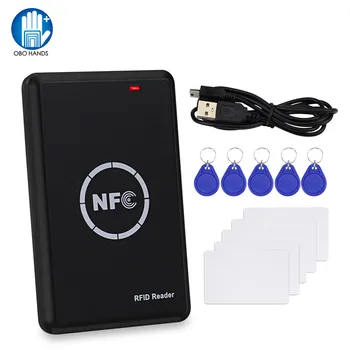 NFC Akıllı Kart Okuyucu Yazar RFID Fotokopi / Teksir 125 kHz 13.56 MHz USB Programcı Anahtar fobs Kart KIMLIK IC EM UID EM4305 T5577 Etiketi