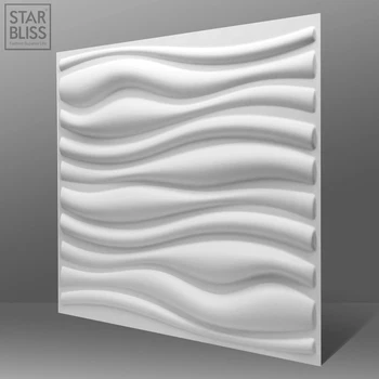 30 cm Moda Basit Çizgi dalga 3D Duvar Paneli Olmayan kendinden yapışkanlı plastik Ahşap kalıp kiremit 3D duvar sticker oturma odası Banyo duvar