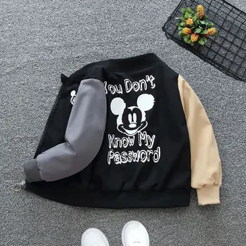 Sonbahar Çocuk Giysileri Mickey Mouse Karikatür Ceket Mont Yürümeye Başlayan Erkek Dış Giyim Bahar Bebek Çocuk Üstleri Dış Giyim Kız Giyim