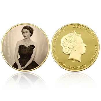 Elizabeth II Altın Sikke İngiltere Kraliçesi Altın Kaplama Sikke Hatıra paraları Sanat Zanaat Ev Dekorasyon Tatil Hediye