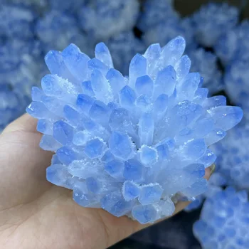 yeni!!!!!Doğal Mavi Hayalet Phantom Kuvars Kristal Küme Kaya Taşlar Mineral Reiki Şifa Numune Ev Dekor