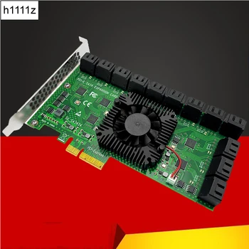 Chi bir Madencilik Yükseltici PCIe 24 Port SATA 3.0 6 Gbps SSD Adaptörü Pcı-E PCI Express x4 Denetleyici Genişletme Kartı Destekler x4 x8 x16