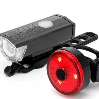 Bisiklet Arka Lambaları Far Seti USB şarj ışığı Su Geçirmez Dağ Yol Bisikleti MTB Bisiklet Güvenlik Arka Lamba Bisiklet Aksesuarları