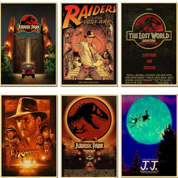 E. T. / JAWS / Termina / Jurassic Park Spielberg Poster Duvar Sanat Retro Poster Dekorasyon için Oturma Odası / Bar / Ev Dekor