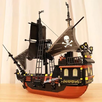 Karayip Siyah İnci Korsan Gemisi Yapı Taşları Kraliyet İspanya Tekneler Setleri 3D Modelleri Tuğla çocuk için oyuncak doğum günü hediyesi Ev Dekor