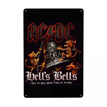 Vintage AC DC Kaya Ve Rulo Metal Tabela Dikdörtgen Özel Avustralya Bant İşaretleri Plak Kapısı Bahçe Barlar Duvar sanat dekoru