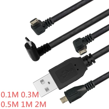 Yukarı ve Aşağı ve Sol ve Sağ Açılı 90 Derece USB mikro USB Erkek USB erkek Veri Şarj bağlantı Kablosu 25cm 50cm Tablet için 5ft 1m