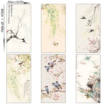 Çin Tarzı Mürekkep sanat posterleri Kuş Çiçekler duvar tuvali Boyama Ev Asılı Resimler Baskılar Yatak Odası Koridor Oturma Odası Dekor