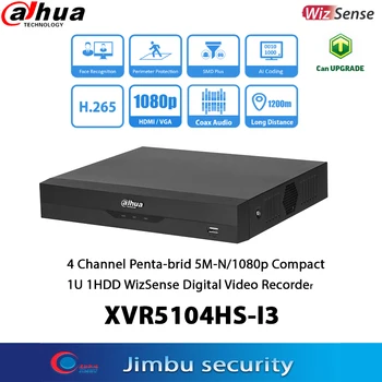Dahua XVR DVR 4CH XVR5104HS-I3 H. 265+ Tam kanal AI Kodlama yüz tanıma IoT ve POS işlevleri Dijital Video Kaydedici