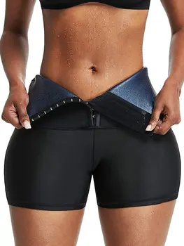 Sauna Ter Şort Kadınlar için Yüksek Belli Termo Bel Eğitmen Zayıflama Pantolon Vücut Şekillendirici