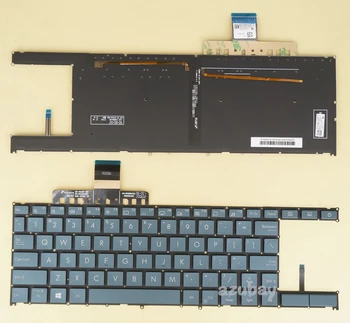 ABD Klavye Asus Zenbook Duo UX481 9Z.NGQBU.001 0KNB0-5622US00 0KN1-A31US13 NSK-W10 01, Arkadan aydınlatmalı, Koyu Mavi