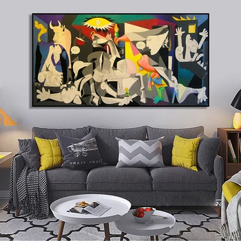 Picasso Çalışır Dekorasyon Duvar Renk Guernica Posteri Tuval Boyama ve Oturma Odası Duvar Sanatı Baskılar Modern Ev Dekor için