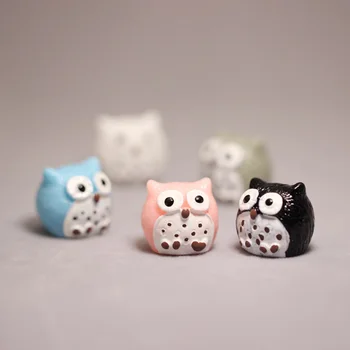 Sevimli Mini Baykuş Modeli Hayvanlar Minyatürleri Reçine Zanaat Figürleri Teraryum Figürleri DIY Yosun Peyzaj Aksesuarları Bebek Evi Dekor