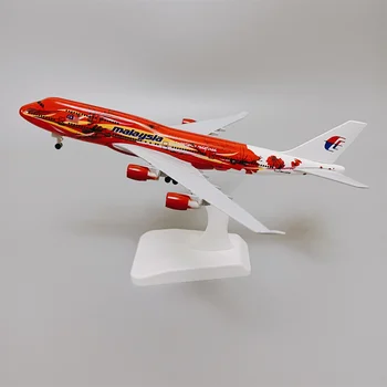20cm Alaşım Metal Hava Kırmızı Malezya Havayolları Boeing 747 B747-400 Airways Uçak Model Uçak Modeli Standı Uçak Hediyeler