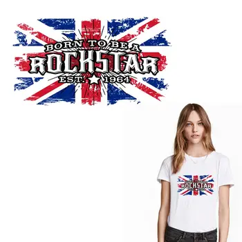 İngiltere Bayrağı Yamalar giyim demir On ısı Transferi Uygulamaları DIY baskı T-shirt Kot Yeni Moda giysi etiketi