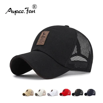 Basit şoför şapkası Katı beyzbol şapkası Erkekler Örgü Nefes Güneş Koruyucu Kapaklar Etiket Sopa Snapback Güneş Şapka Yaz Golf beyzbol şapkası
