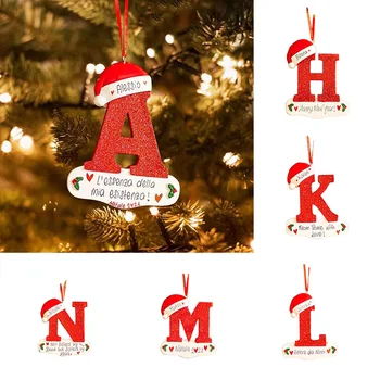 Noel Ağacı Dekorasyon Mektup Kolye 26 Harfler Ev Tatil Ahşap Kolye Noel Yeni Yıl Dekor Süsleme Özelleştirilebilir