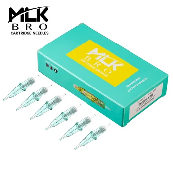 MLK BRO Kartuş Dövme İğneler Yuvarlak Liner Steril Emniyet İğneler için Döner Dövme Makinesi Kalem Dövme Malzemeleri 20 adet / kutu