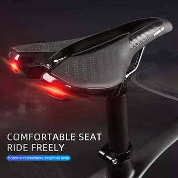 Bisiklet Eyer Yastık Silikon Dağ bisiklet koltuğu Rahat Yarış bisiklet selesi USB 6 Modları İle Arka Lambası Bisiklet Aksesuarları