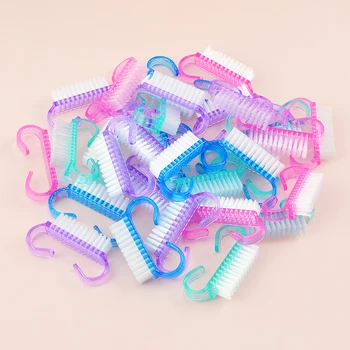 50 adet Mini Plastik Tırnak Sanat Fırçaları Mix Renkler Yumuşak Sökücü Toz Küçük Açı Temizleme Fırçası Tırnak Bakımı Araçları Manikür