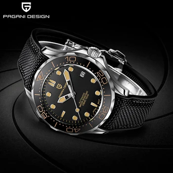 PAGANI tasarım Yeni Moda Marka Silikon erkek Otomatik Saatler Top 007 Komutanı Erkekler Mekanik Kol Saati Japonya NH35A Saatler