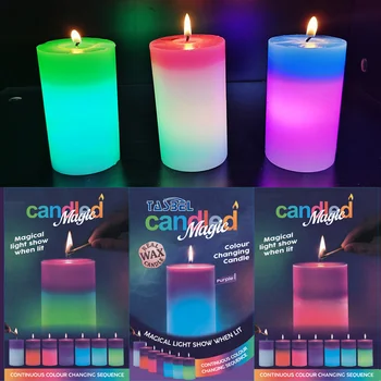 Sihirli renk değiştirme balmumu mumlar renkli ışık ev aydınlatma yeni tip romantik gerçek alevsiz titrek tatil mum LED