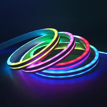 5 V WS2812B LED şerit Neon ışık ayrı ayrı adreslenebilir tam renkli RGB Neon halat 5050 60 LEDs / m su geçirmez LED bant 0.5 m-5 m